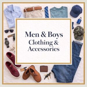 Subheading for my closet’s Men and Boys clothing, shoes and accessories.